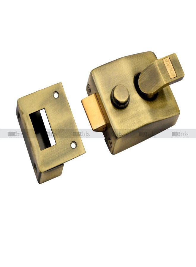 Duke Night Latch Door Lock, Brass Antique Finish, Weather-Proof with Keys and Installation Hardware | Night Latch | Door Width 25mm-45mm| NL-BA - Image 4